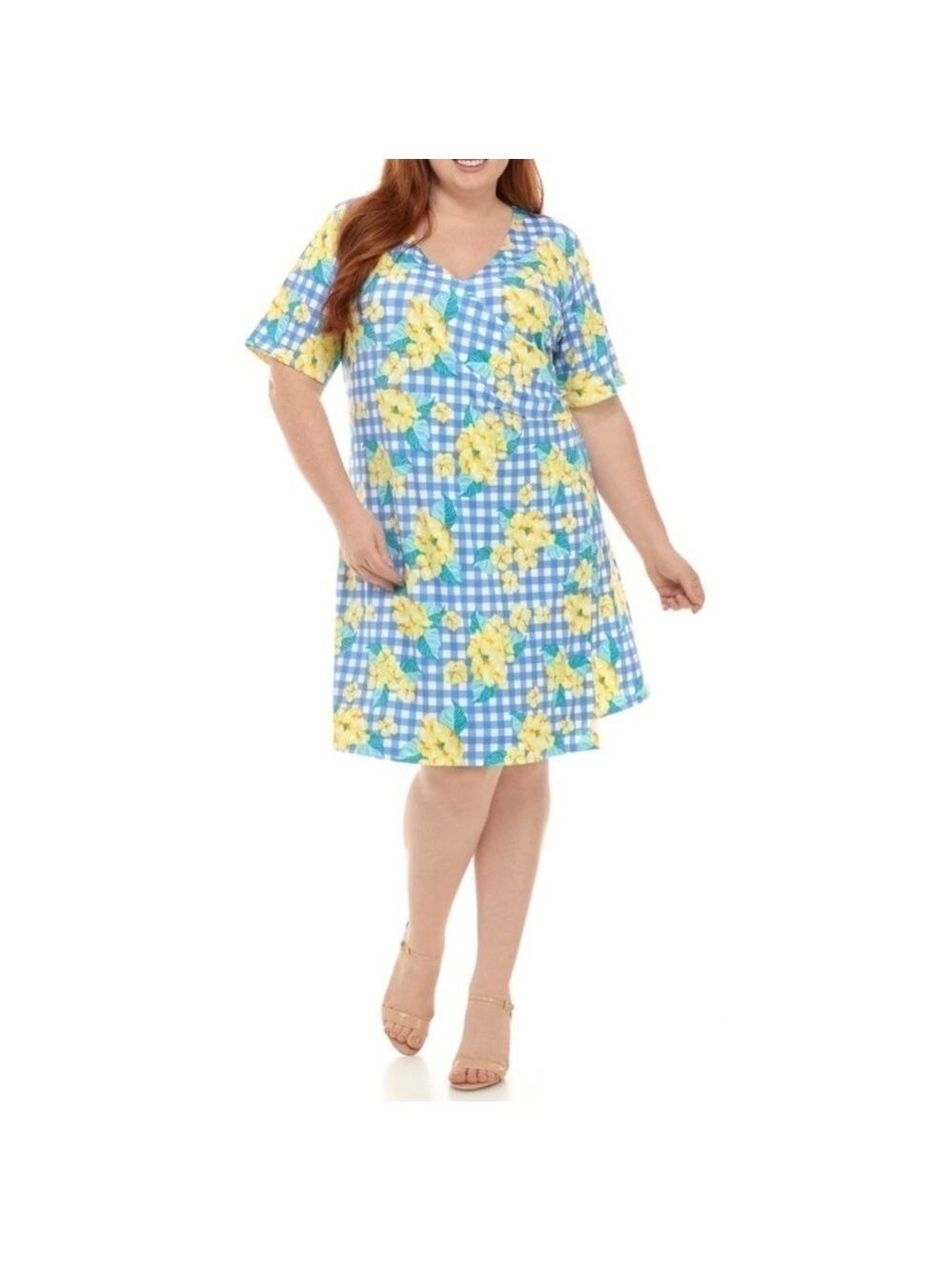 Kim Rogers Plus Size Faux Wrap Dress 1X NWT